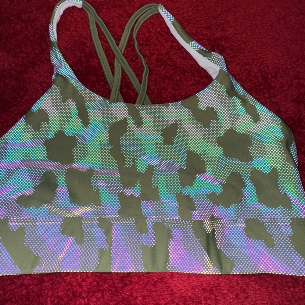 Holographic Camo Sports Bra
